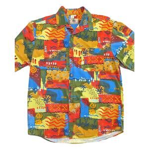Vtg The Territory Ahead Mens Camp Shirt Size L Short Sleeve Aloha Colorful 90s